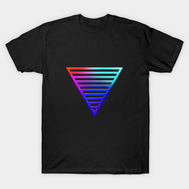 Neon Geometric Glyph Mandala Sigil Rune Sign Seal Cool Blue and Violet  - 479 T-Shirt by Holy Rock Design